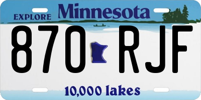 MN license plate 870RJF