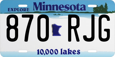 MN license plate 870RJG