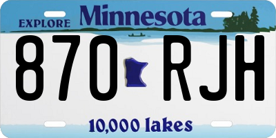 MN license plate 870RJH