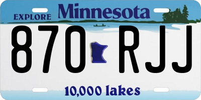 MN license plate 870RJJ