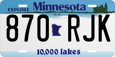 MN license plate 870RJK
