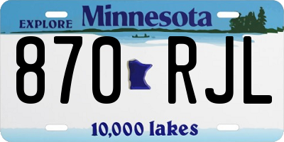 MN license plate 870RJL