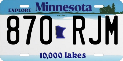MN license plate 870RJM