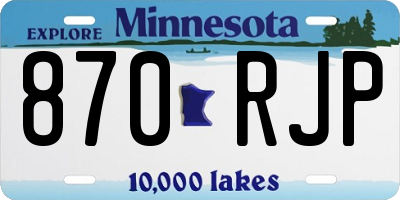 MN license plate 870RJP
