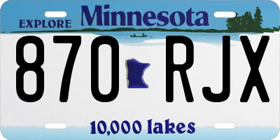 MN license plate 870RJX