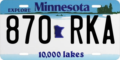 MN license plate 870RKA