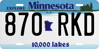 MN license plate 870RKD