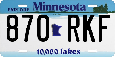 MN license plate 870RKF