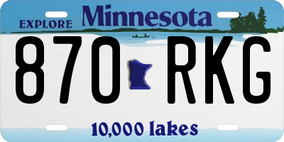 MN license plate 870RKG