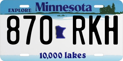 MN license plate 870RKH