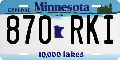 MN license plate 870RKI