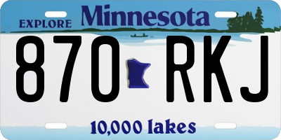 MN license plate 870RKJ