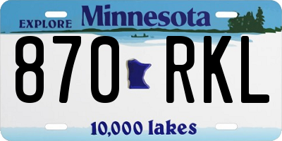 MN license plate 870RKL