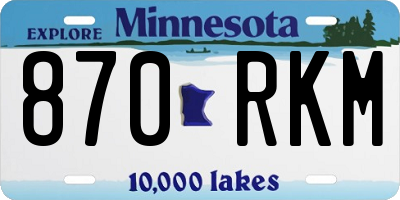 MN license plate 870RKM