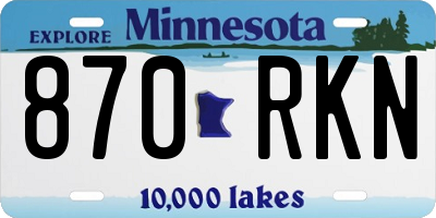 MN license plate 870RKN