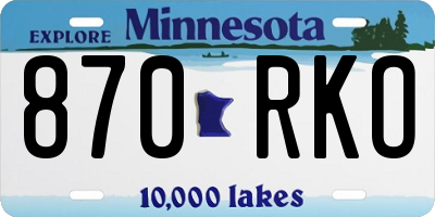 MN license plate 870RKO