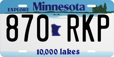 MN license plate 870RKP