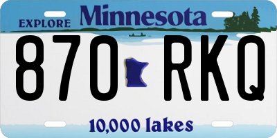 MN license plate 870RKQ