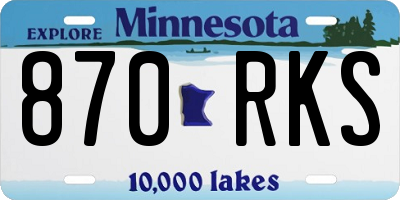 MN license plate 870RKS