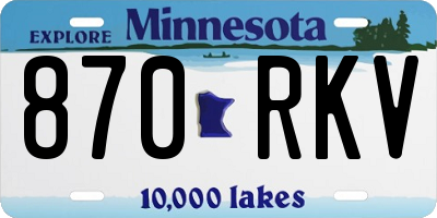 MN license plate 870RKV