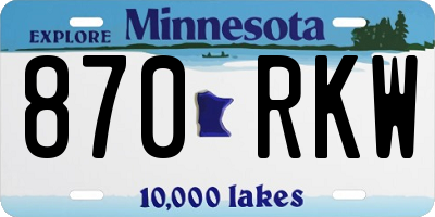 MN license plate 870RKW