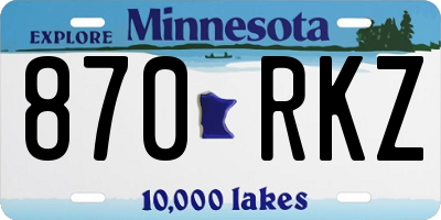 MN license plate 870RKZ