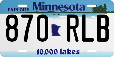 MN license plate 870RLB
