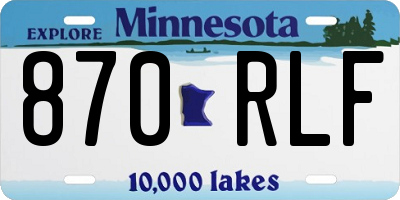MN license plate 870RLF
