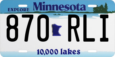 MN license plate 870RLI