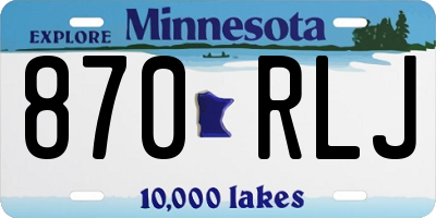 MN license plate 870RLJ