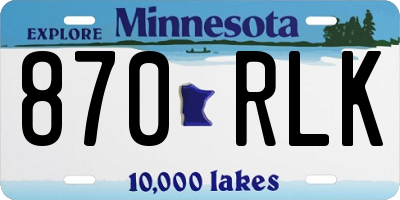 MN license plate 870RLK
