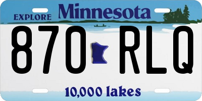 MN license plate 870RLQ