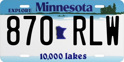 MN license plate 870RLW