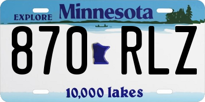 MN license plate 870RLZ