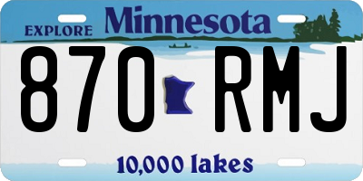 MN license plate 870RMJ