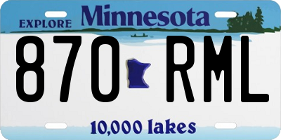 MN license plate 870RML