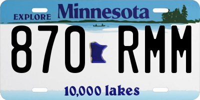 MN license plate 870RMM