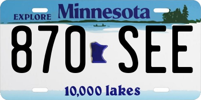 MN license plate 870SEE