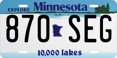 MN license plate 870SEG