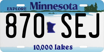 MN license plate 870SEJ