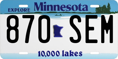 MN license plate 870SEM