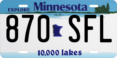 MN license plate 870SFL