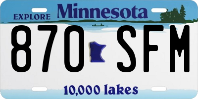 MN license plate 870SFM