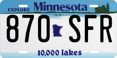 MN license plate 870SFR