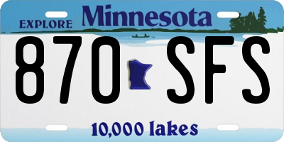 MN license plate 870SFS