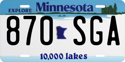 MN license plate 870SGA