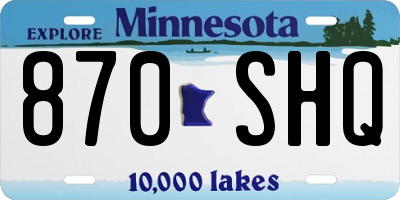 MN license plate 870SHQ