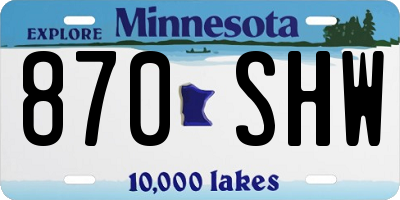 MN license plate 870SHW