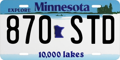MN license plate 870STD