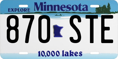 MN license plate 870STE